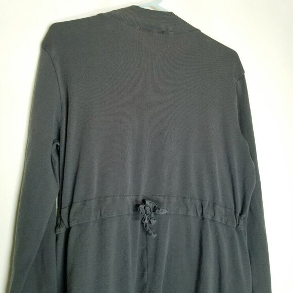 Barbara Lesser Long Cardigan sweater gray hook eye closure pockets kimono XL‎ - Picture 6 of 13